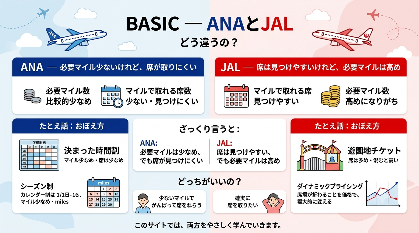 ANAとJALの違いまとめ図解